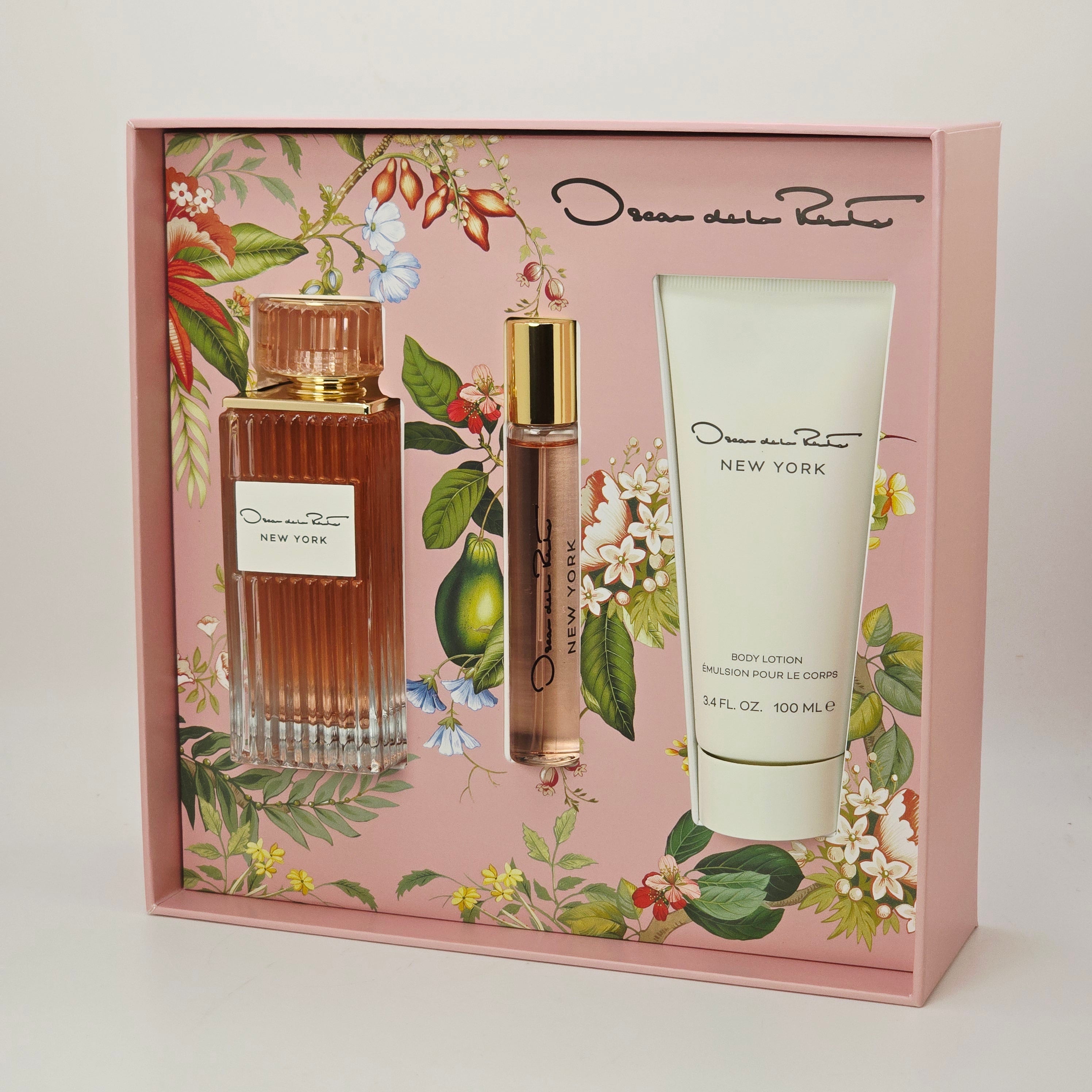 Oscar de la Renta New York 3-Piece Gift Set | EDP 3.4 oz + Travel Spray 0.5 oz + Body Lotion 3.4 oz