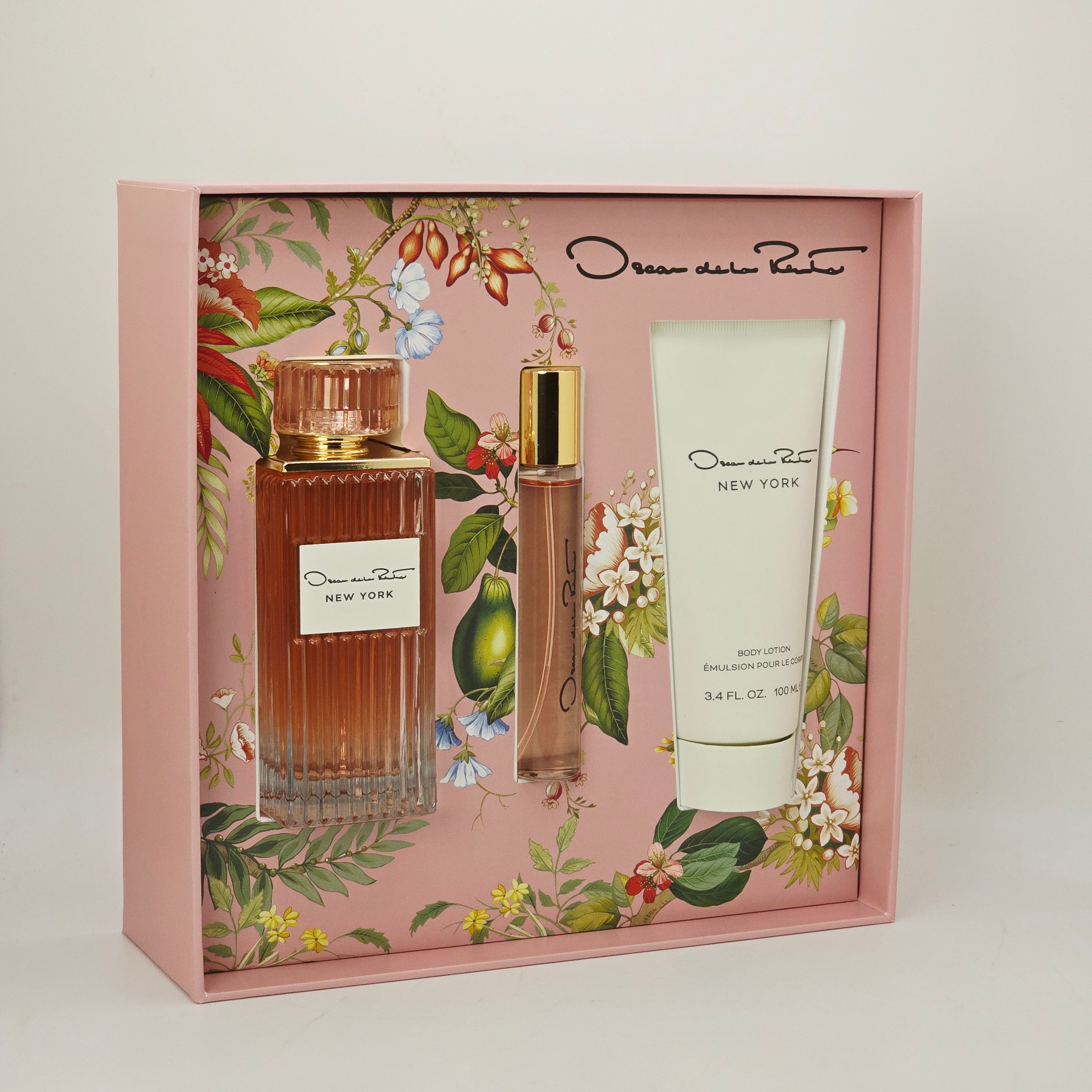 Oscar de la Renta New York 3-Piece Gift Set | EDP 3.4 oz + Travel Spray 0.5 oz + Body Lotion 3.4 oz