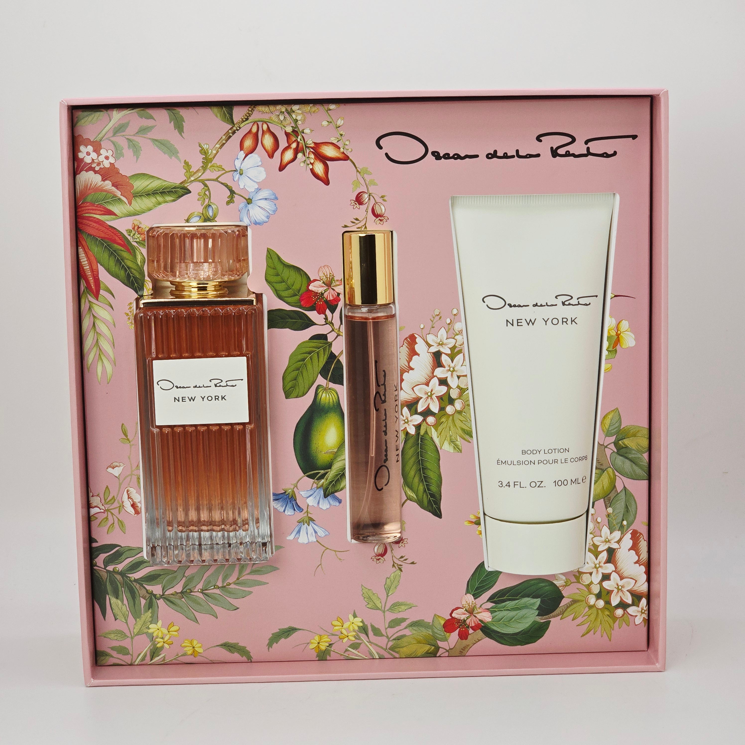 Oscar de la Renta New York 3-Piece Gift Set | EDP 3.4 oz + Travel Spray 0.5 oz + Body Lotion 3.4 oz