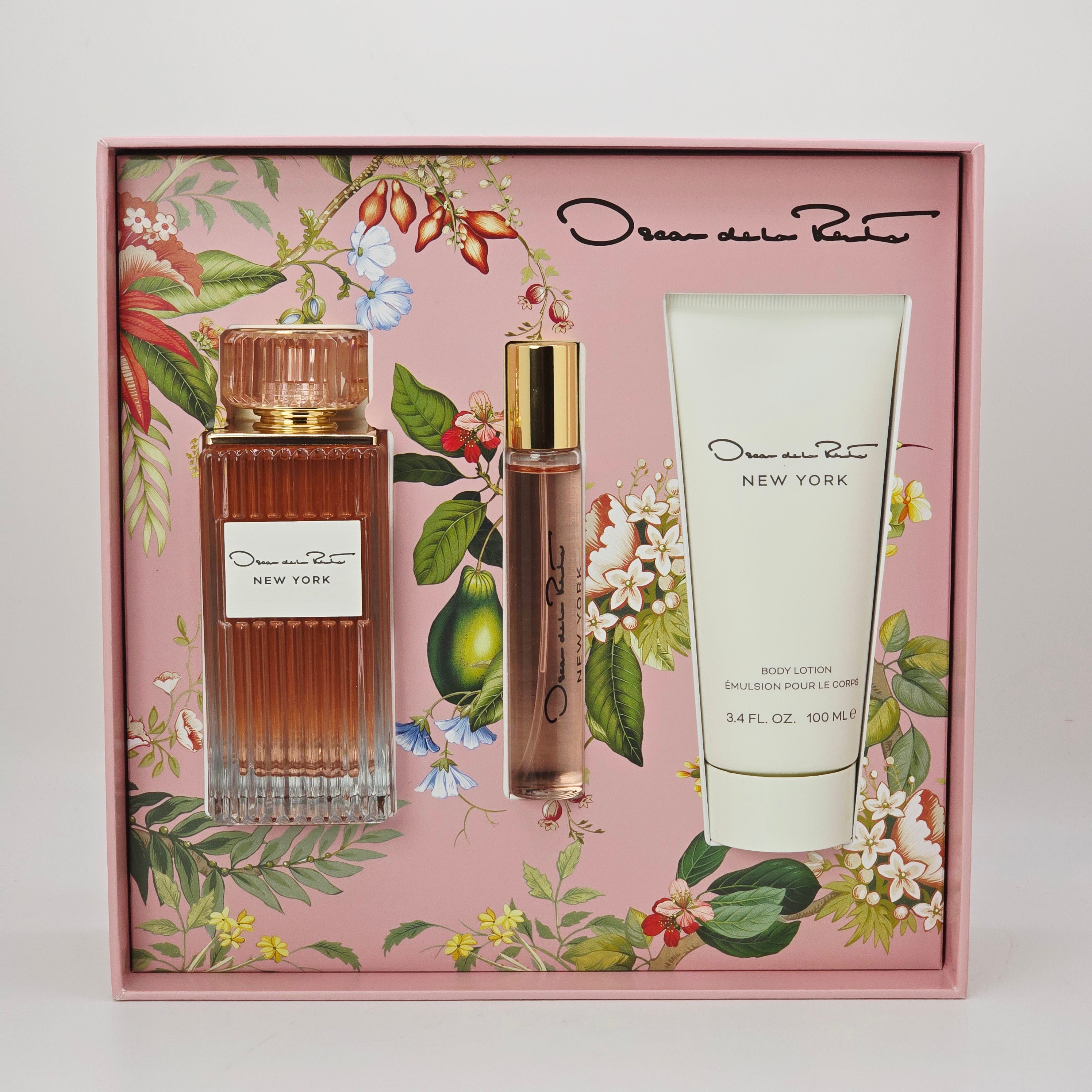 Oscar de la Renta New York 3-Piece Gift Set | EDP 3.4 oz + Travel Spray 0.5 oz + Body Lotion 3.4 oz