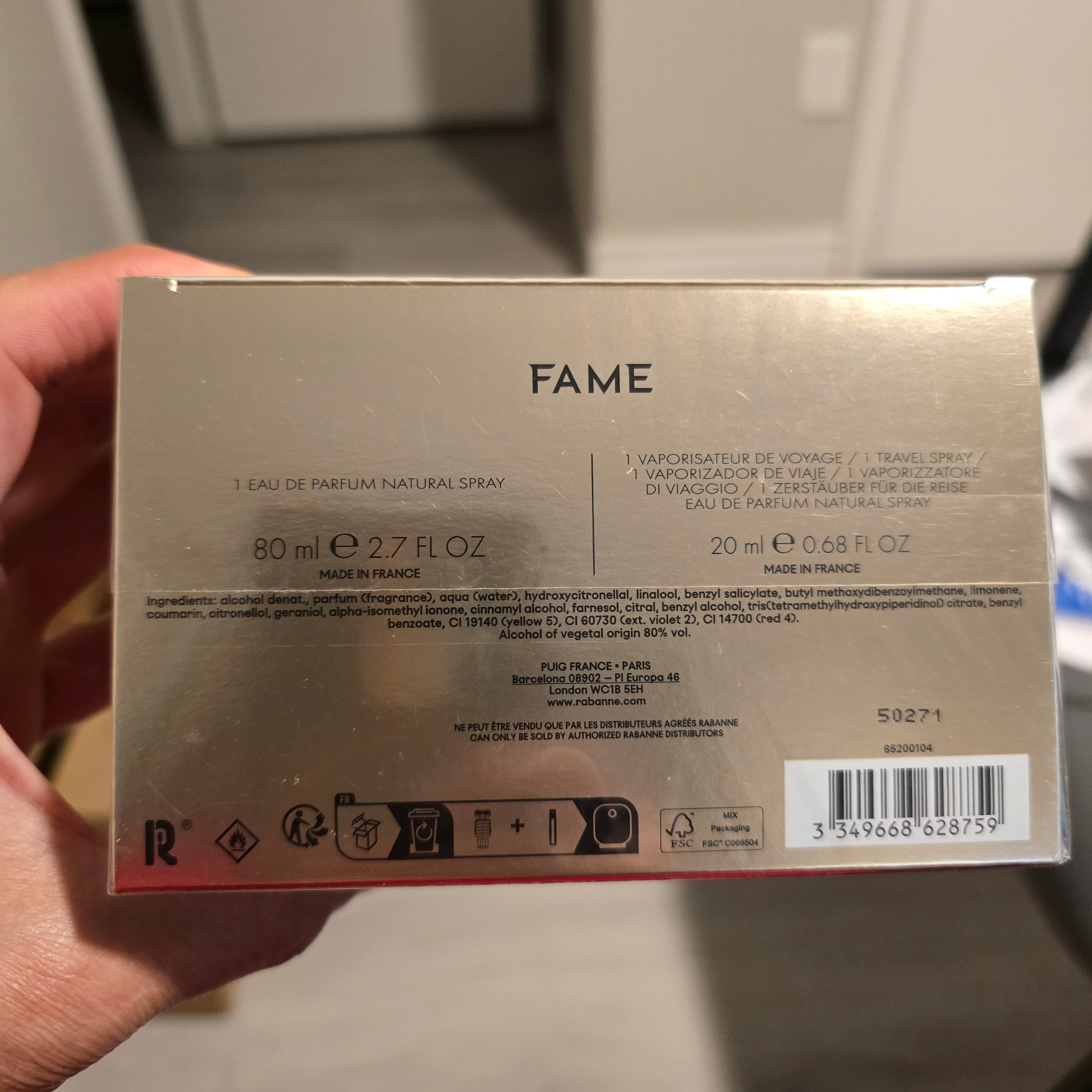 Rabanne Fame Eau de Parfum Gift Set – 80ml + 20ml Travel Spray | Luxury Women's Fragrance