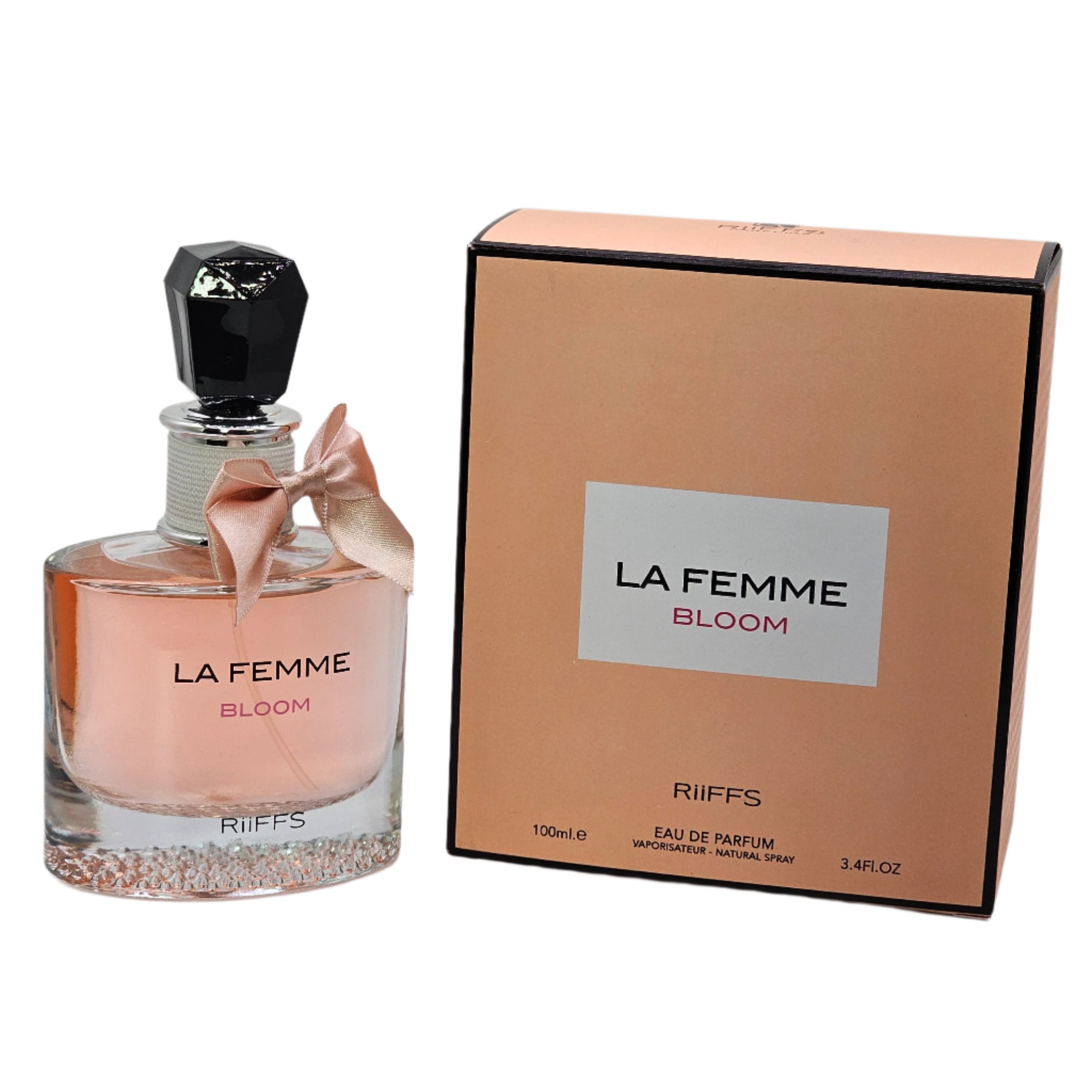 Riiffs La Femme Bloom presents an elegant, enveloping floral, musky profile. Its composition is designed for women and offers a versatile fragrance experience ideal for everyday wear, dates, dinners, and special occasions.