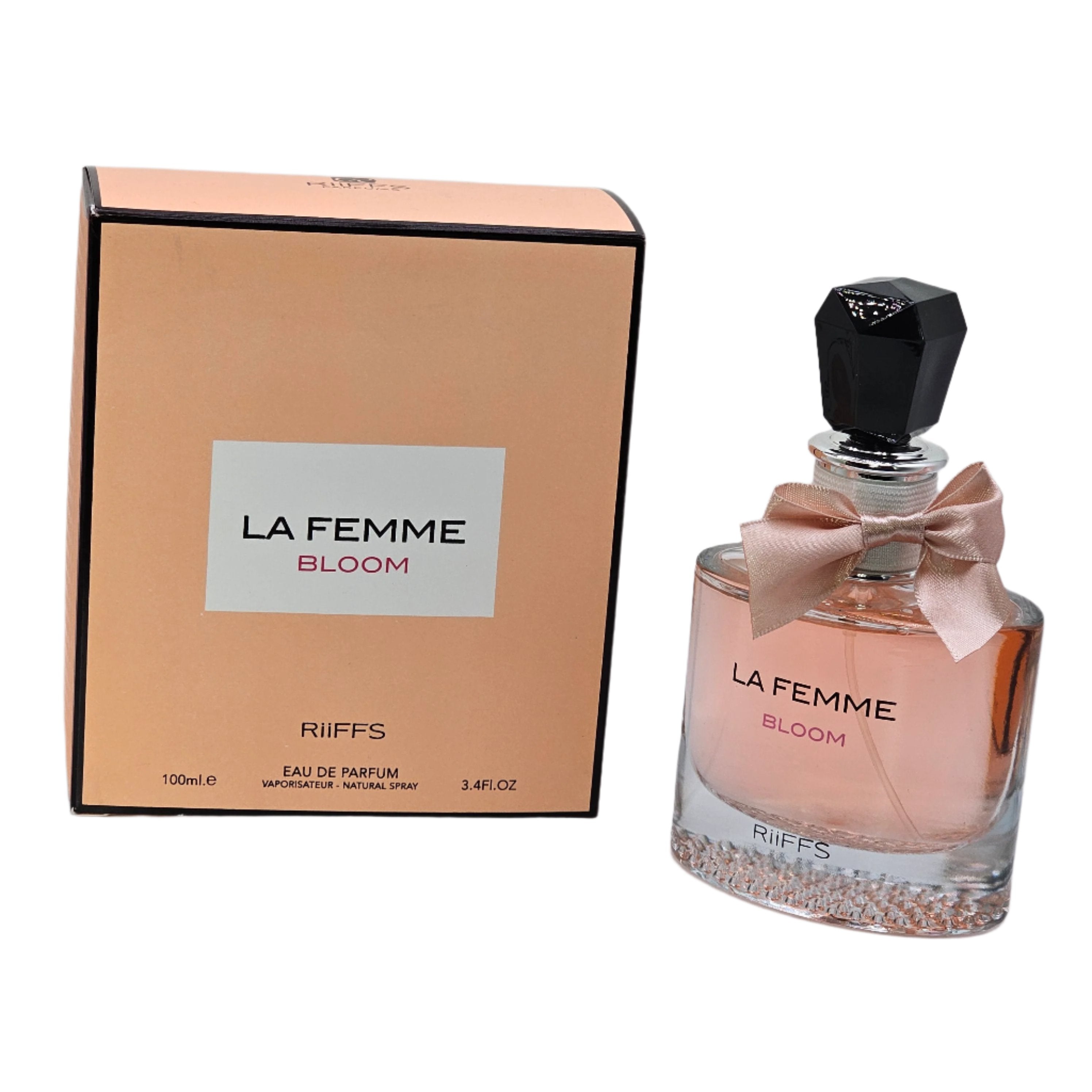 Riiffs La Femme Bloom presents an elegant, enveloping floral, musky profile. Its composition is designed for women and offers a versatile fragrance experience ideal for everyday wear, dates, dinners, and special occasions.