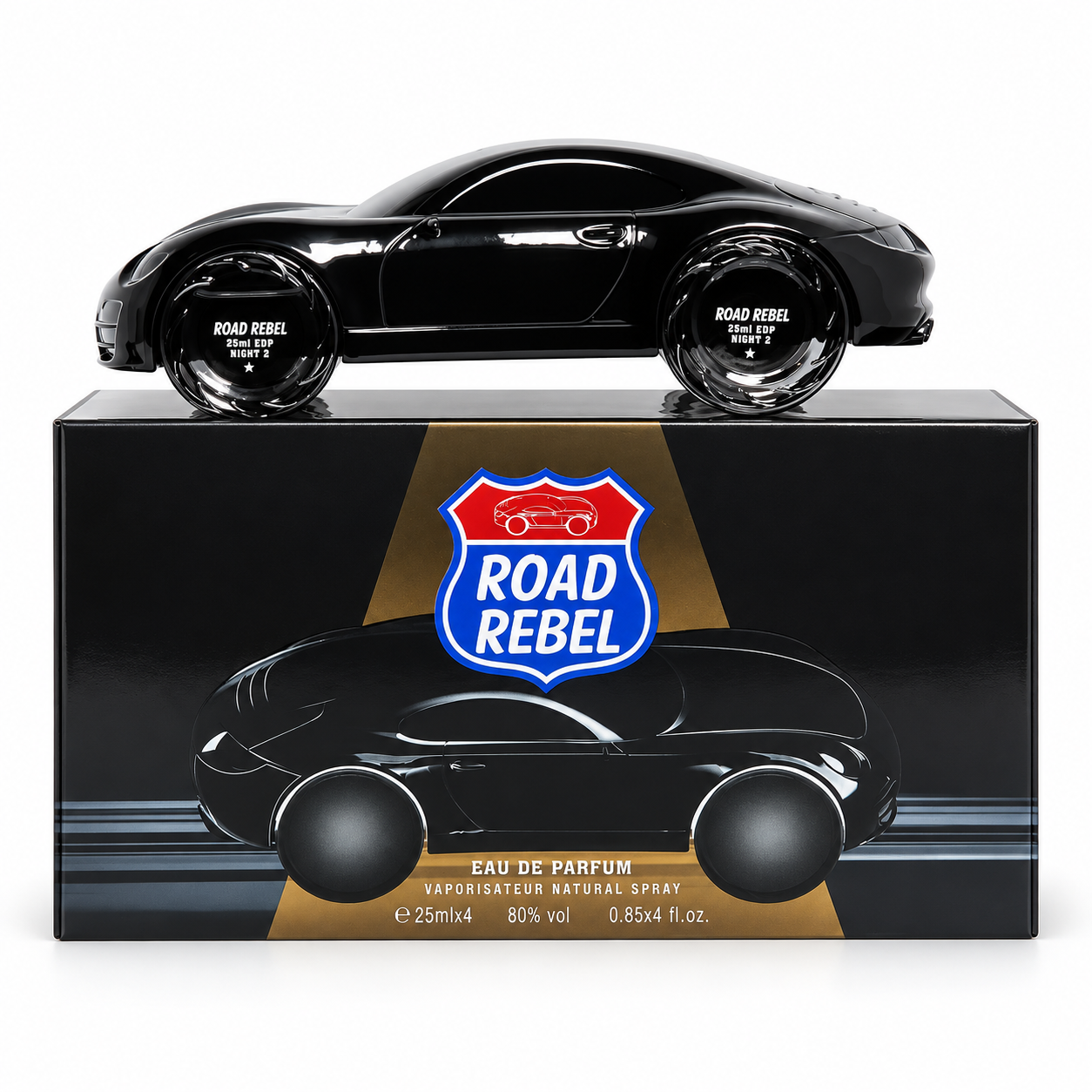 Road Rebel Eau de Parfum Gift Set for Men – 4-in-1 Day & Night Fragrance Collection 4 x 25ml