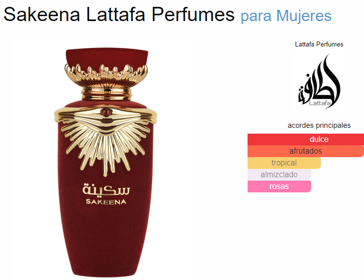 Sakeena Lattafa Perfumes Eau De Parfum For Women 3.4oz/100ml