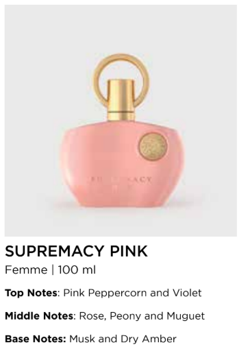 Supremacy Pink By Afnan For Women 3.4 Oz Rose Floral Violet Amber Fresh