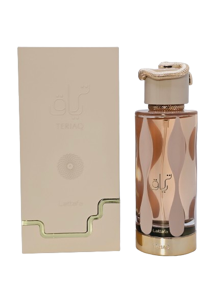 Teriaq By Lattafa Eau 3.4Oz De Parfum Unisex Sweet Caramel Honey Fruity Vanilla Leather Almond Powdery Musky Animalic