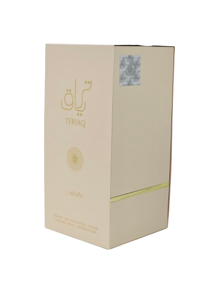 Teriaq By Lattafa Eau 3.4Oz De Parfum Unisex Sweet Caramel Honey Fruity Vanilla Leather Almond Powdery Musky Animalic