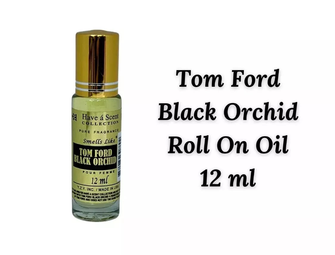 Tom Ford Black Orchid inspired 12ml roll-on body oil. Long-lasting pure fragrance oil with easy roll-on applicator. Perfect for on-the-go application.