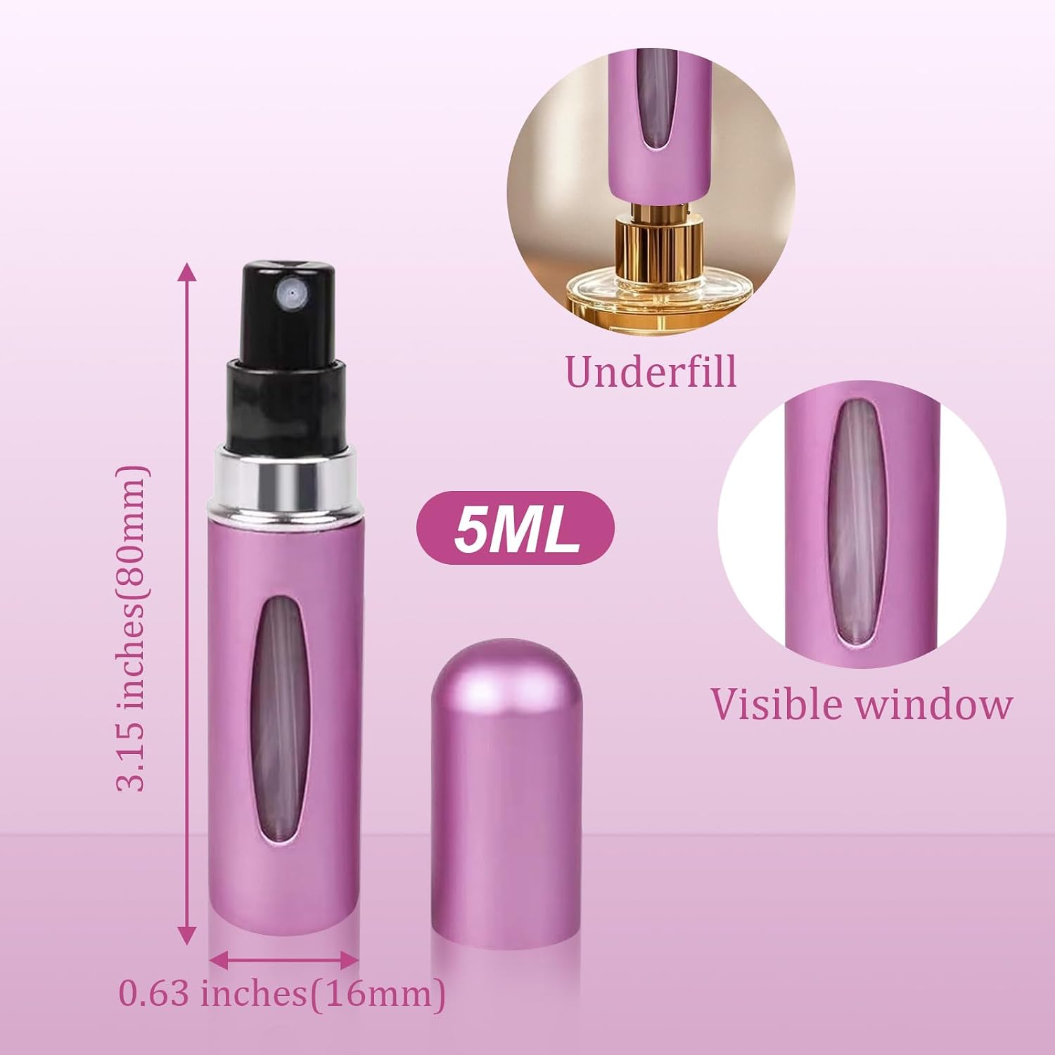 Travel Refillable Perfume Atomizer Bottle 5ml | Mini Portable Spray