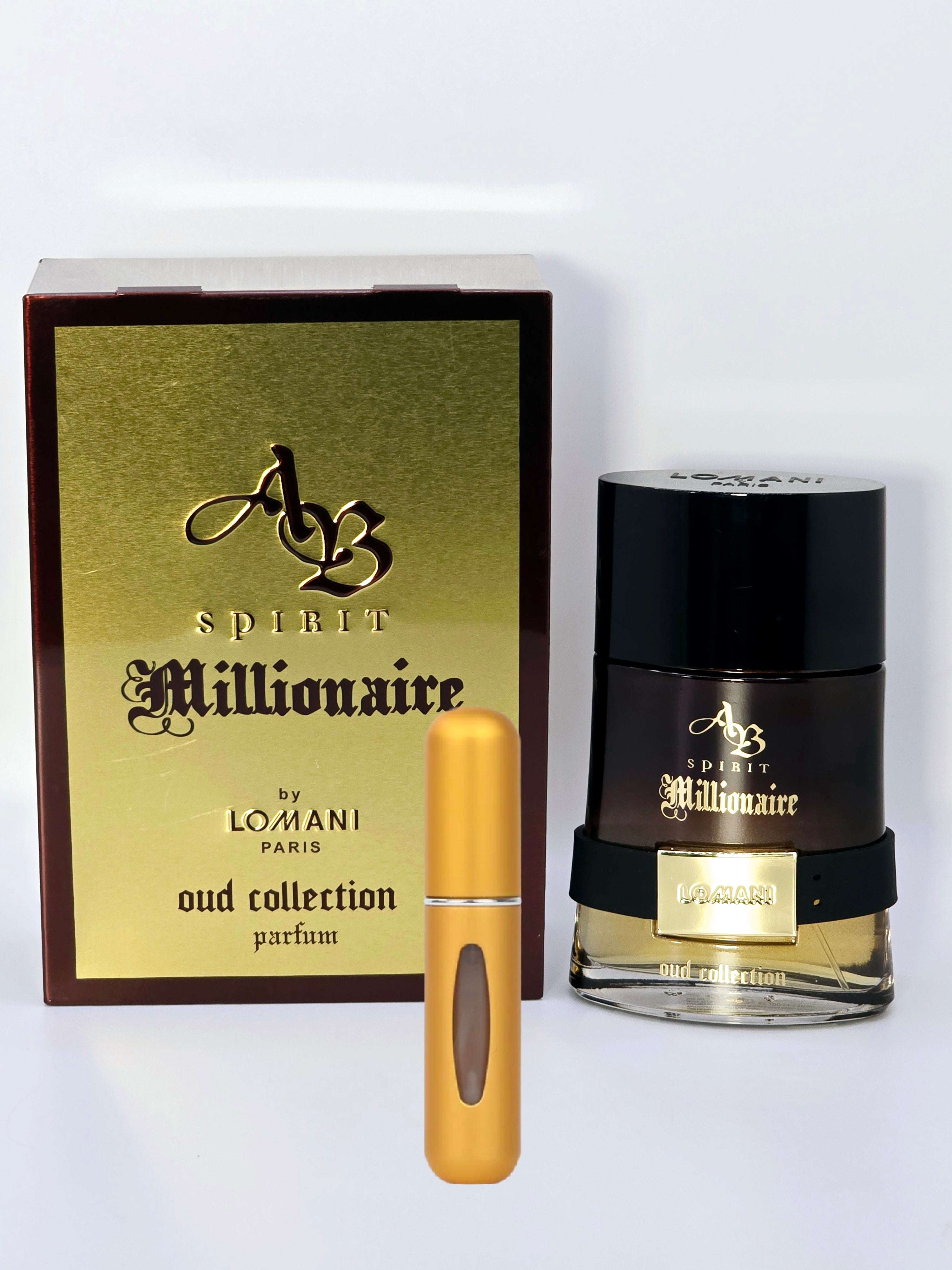 Travel Sample Tester 5ML Spirit Millionaire Parfum For Men By Lomani Oud Collection