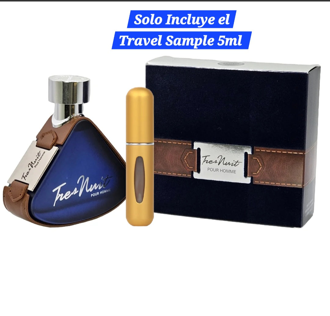 Effortlessly elegant and timelessly fresh — Tres Nuit by Armaf is a sophisticated aquatic fougère that captures the essence of a cool, starlit evening. Crisp and invigorating from the first spray, it unfolds into a clean, aromatic heart before settling into a smooth, woody base that feels polished and refined all day long. Try it in our convenient 5ml travel spray and find your new everyday signature.