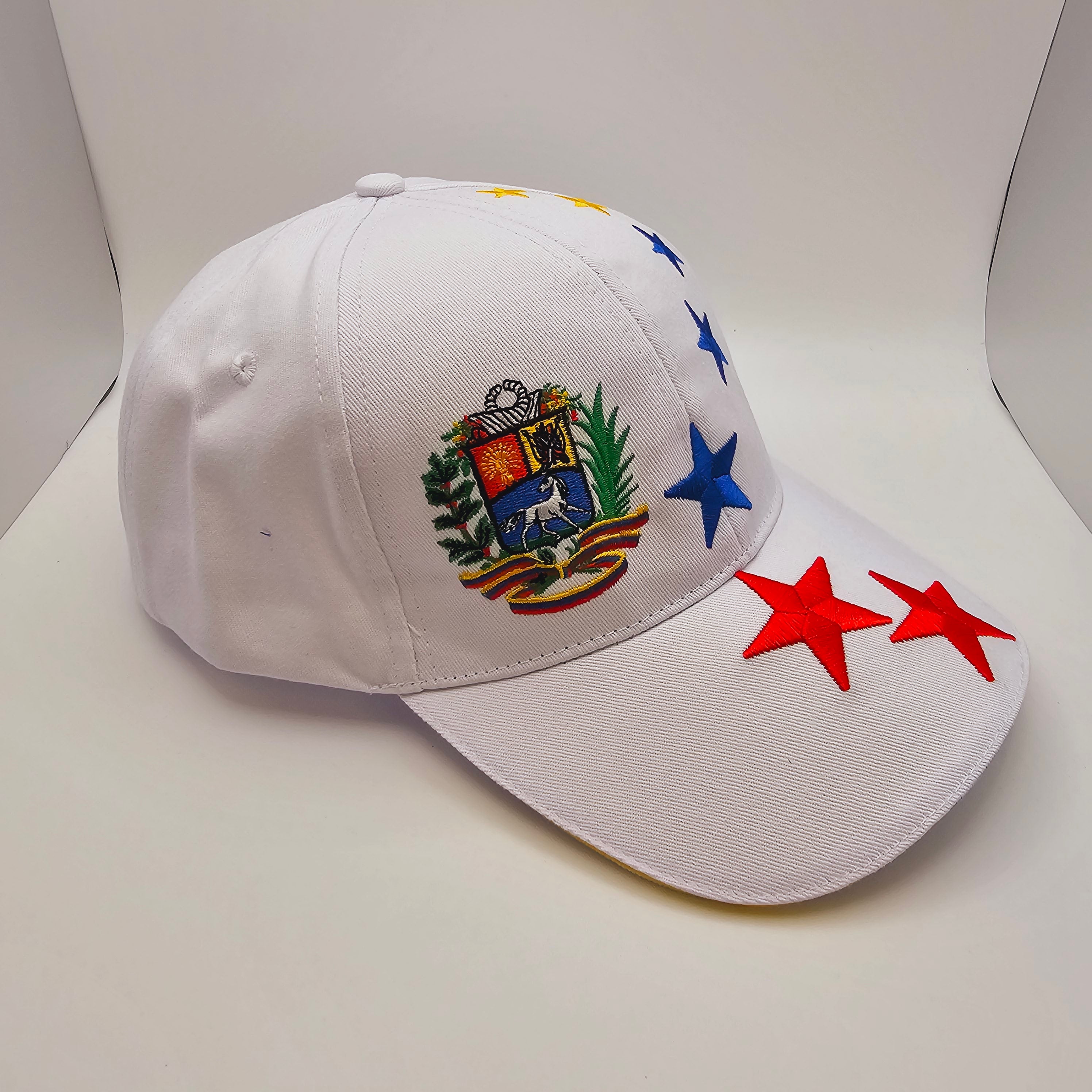 Venezuelan Caps 7 Stars Adjustable Black White Multicolor Gorras