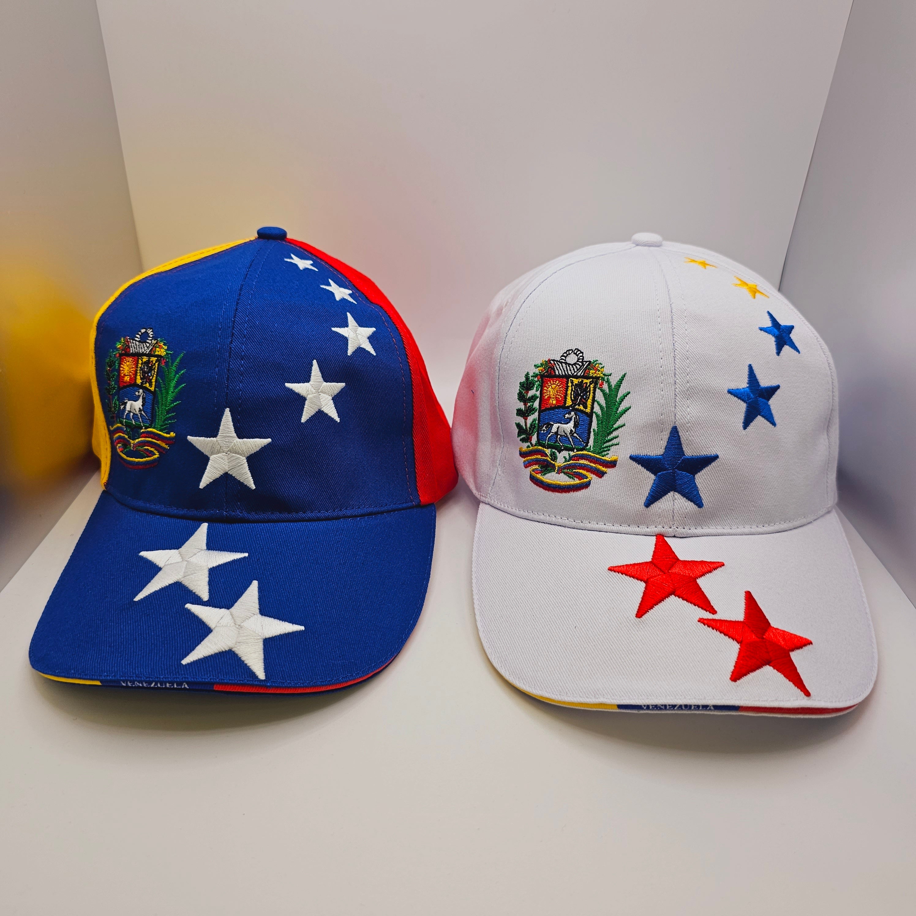 Venezuelan Caps 7 Stars Adjustable Black White Multicolor Gorras