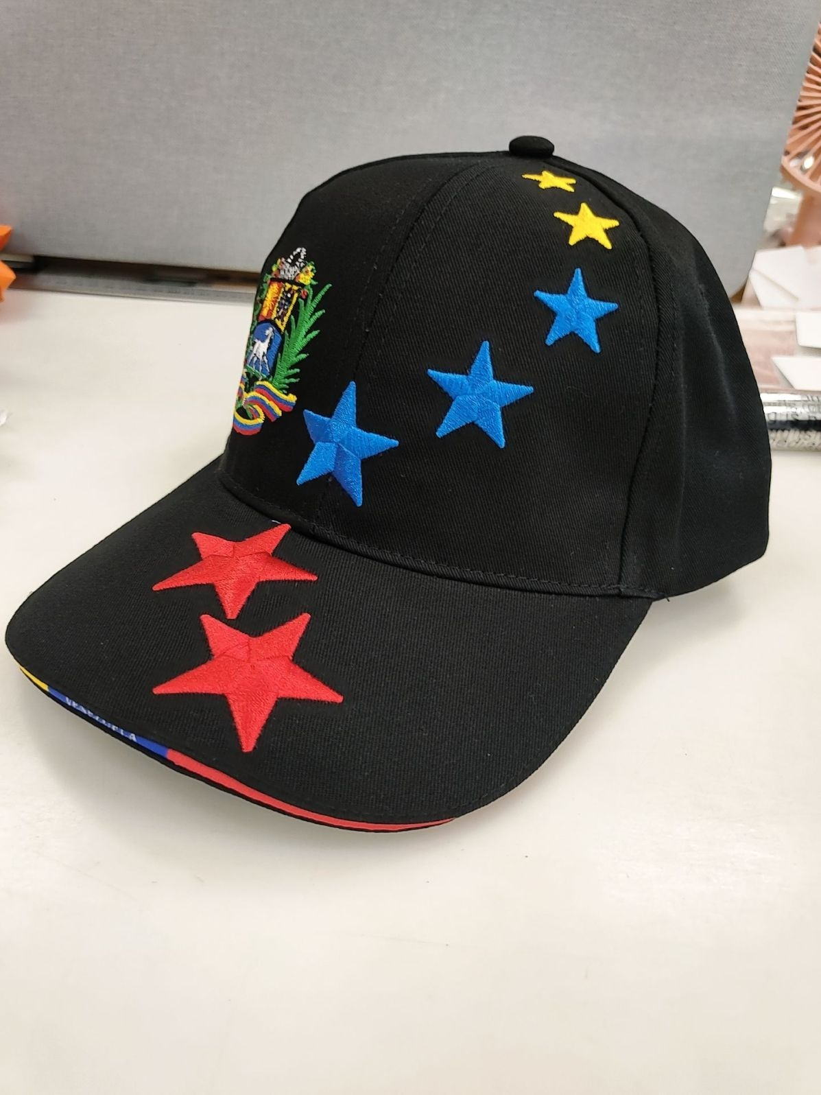 Venezuelan Caps 7 Stars Adjustable Black White Multicolor Gorras
