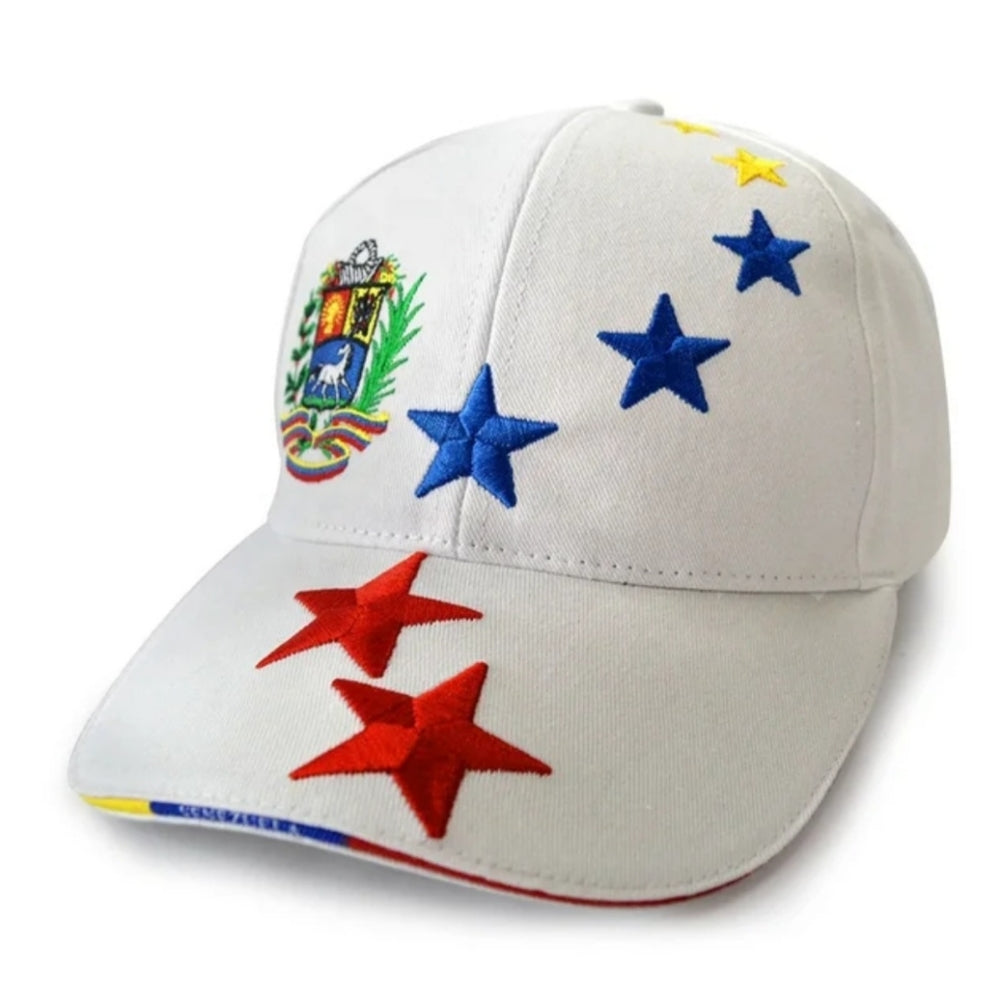 Venezuelan Caps 7 Stars Adjustable Black White Multicolor Gorras
