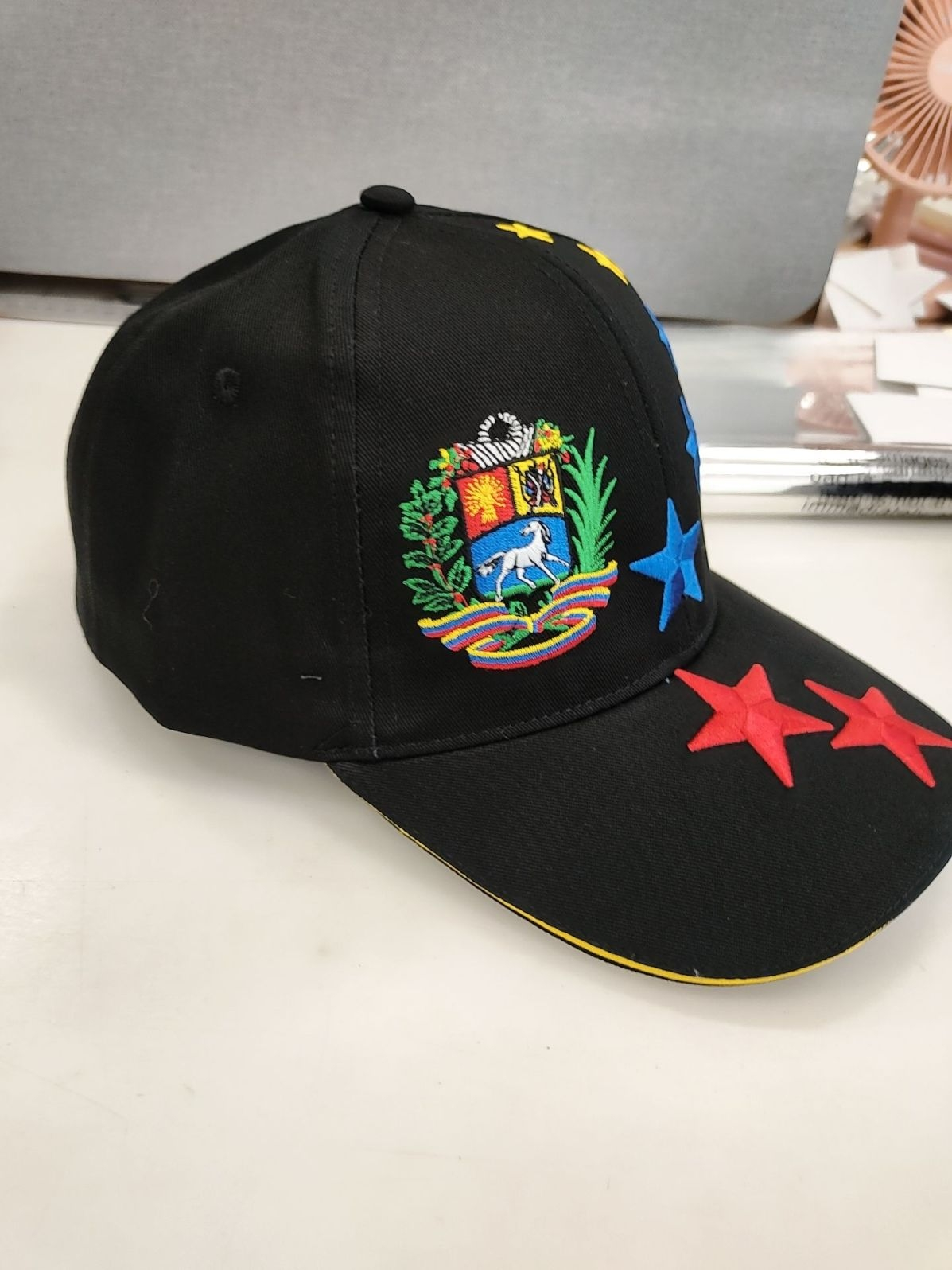 Venezuelan Caps 7 Stars Adjustable Black White Multicolor Gorras