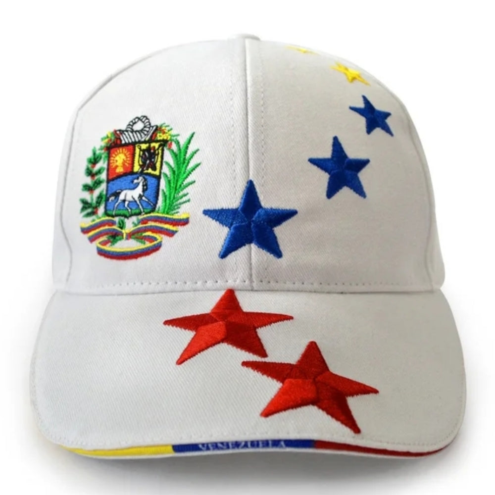 Venezuelan Caps 7 Stars Adjustable Black White Multicolor Gorras