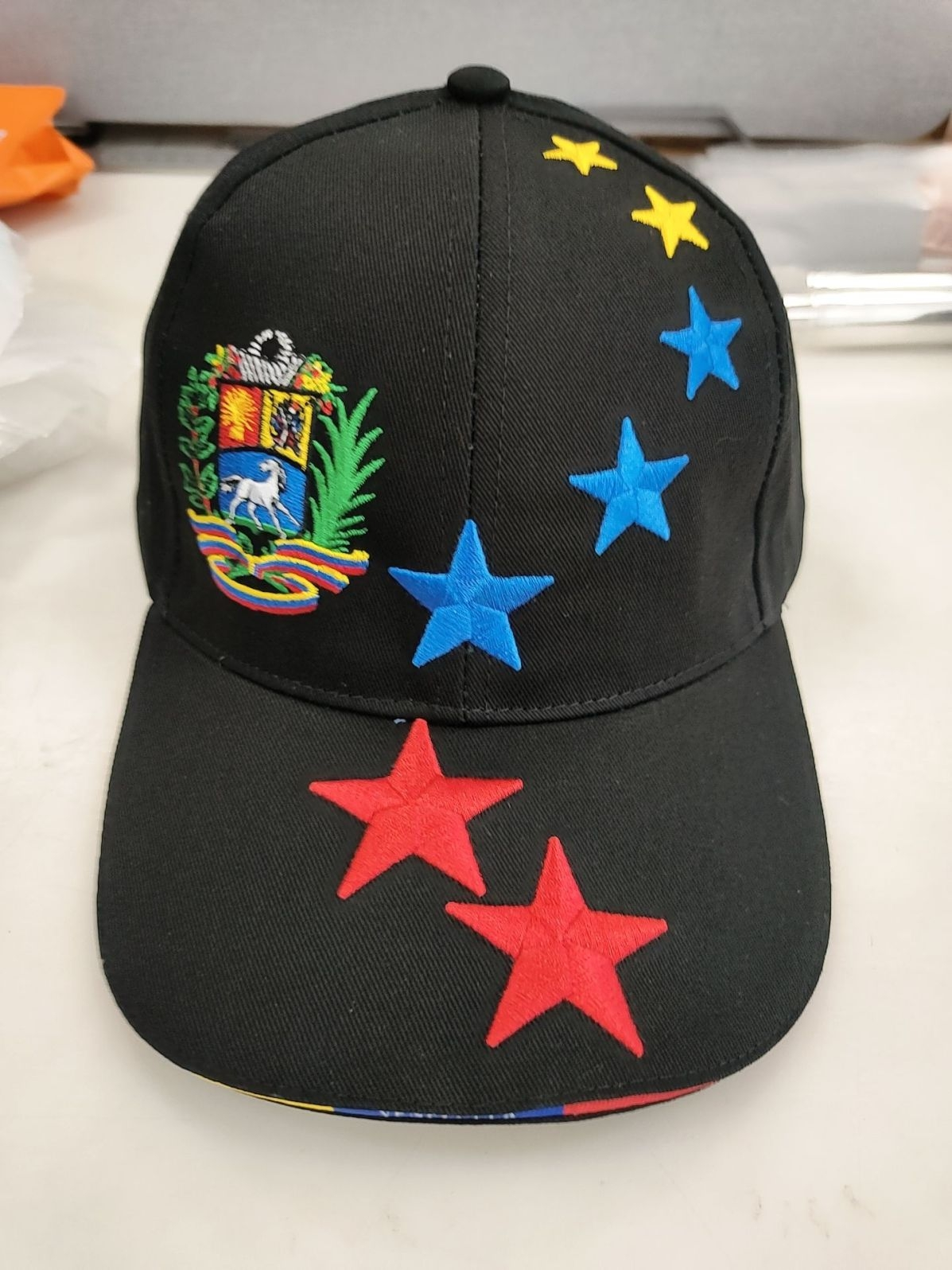 Venezuelan Caps 7 Stars Adjustable Black White Multicolor Gorras