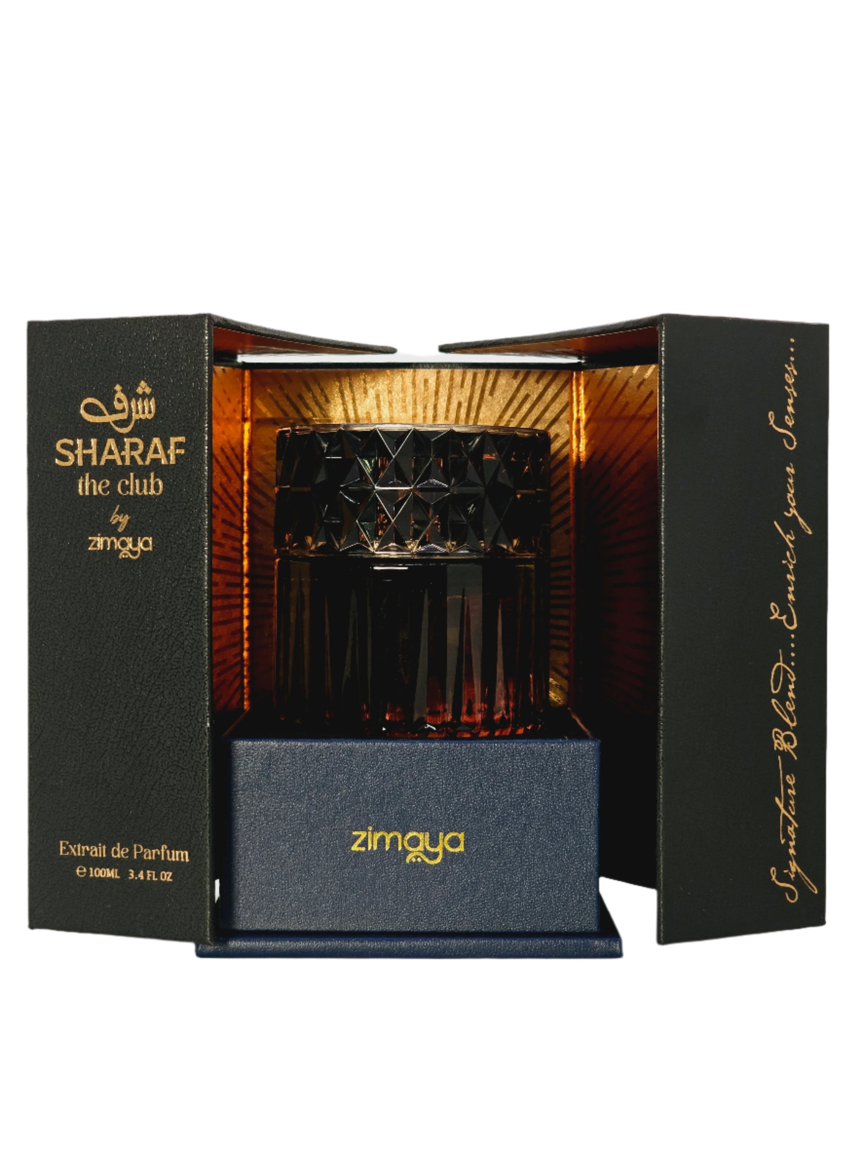 Zimaya Sharaf The Club presents an elegant, enveloping fruity, woody, amber profile. Its composition is designed for women and men and offers a versatile fragrance experience ideal for everyday wear, dates, dinners, and special occasions.