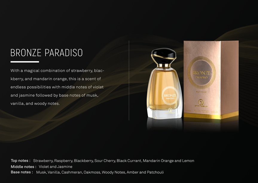 Bronze Paradiso Pour Femme Eau De Parfum 3.4oz/100ml by Grandeur