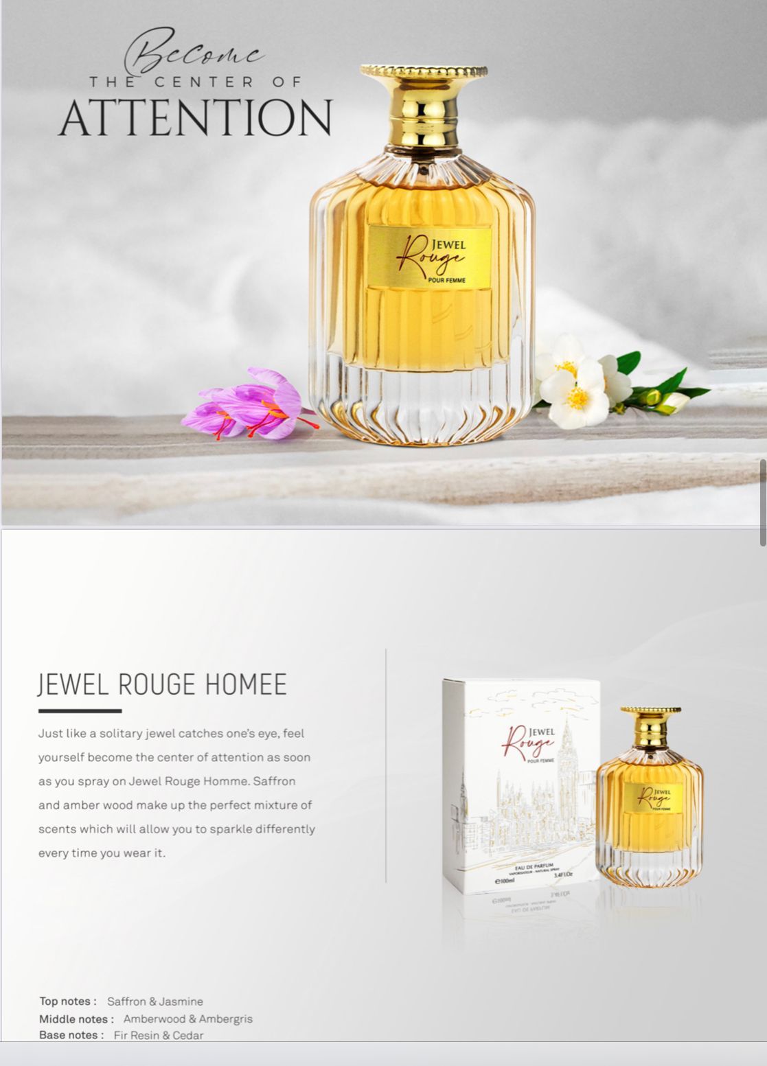 Grandeur Elite Jewel Rouge Homee Perfume 3.4 oz Women