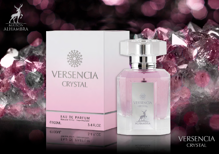 Maison Alhambra Versencia Crystal presents an elegant, enveloping floral, fruity, amber profile. Its composition is designed for women and offers a versatile fragrance experience ideal for everyday wear, dates, dinners, and special occasions.